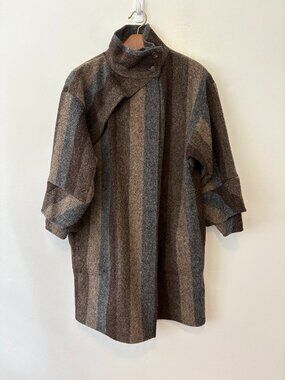 Mackintosh Striped Wool Womens Coat Size Small